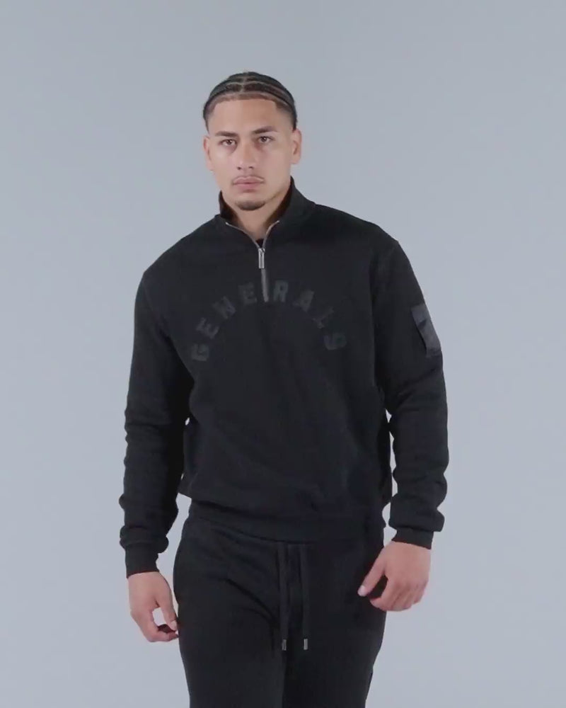 Generals Classic Qtr Zip Jet Black