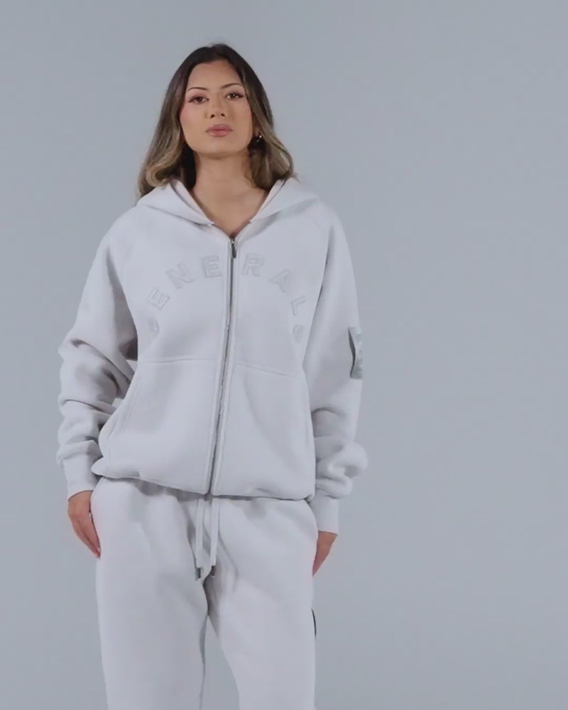 Generals Classic Fit Raglan Zip Hoodie Nimbus Cloud