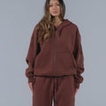Generals Oversized Zip Hoodie Chestnut5