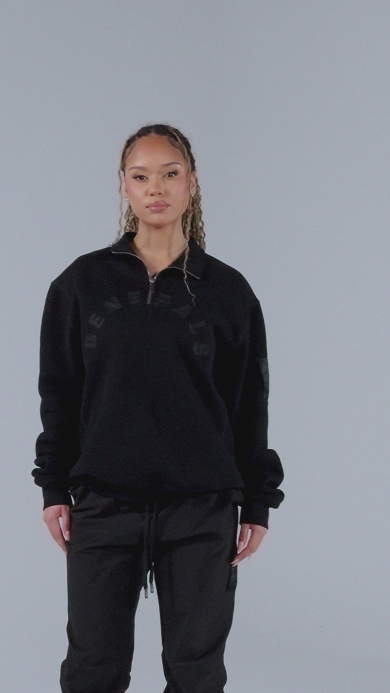 Generals Classic Qtr Zip Jet Black