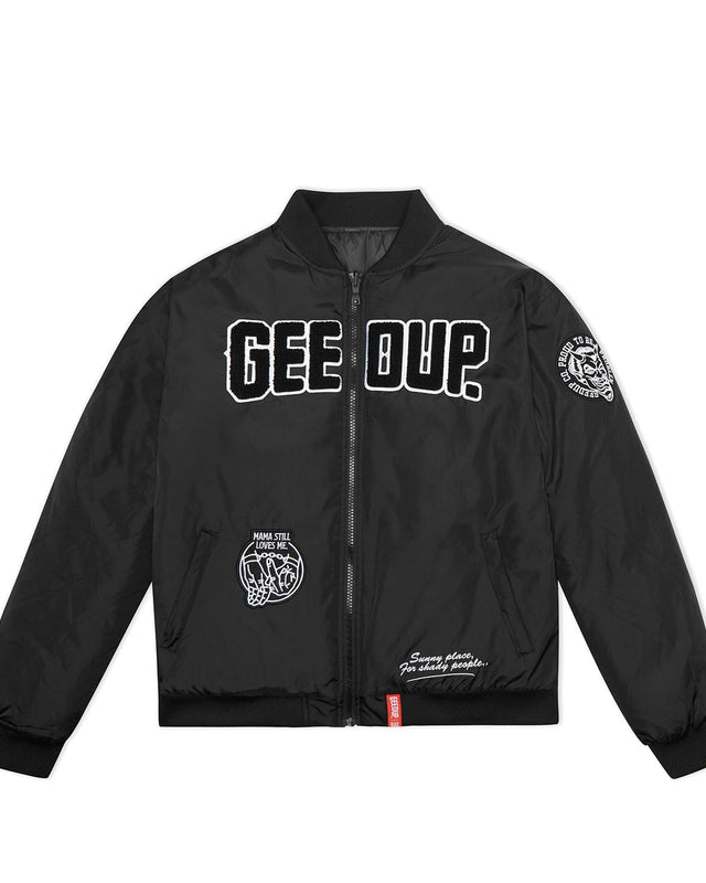 Play For Keeps Reversible Bomber Jacket Black/Charcoal
